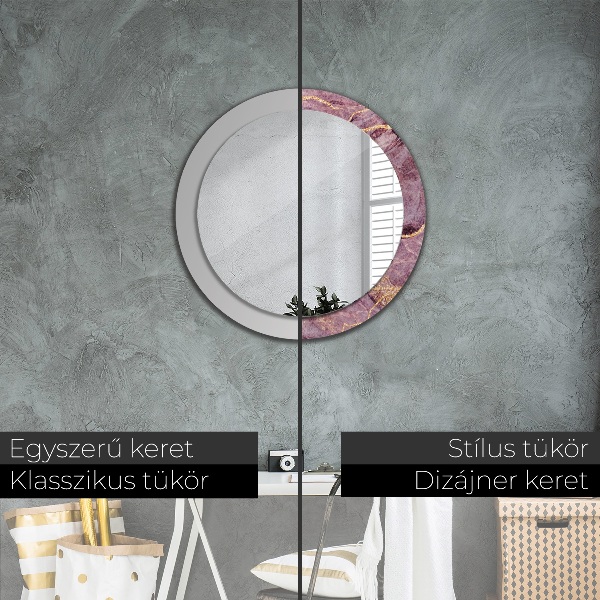 Round wall mirror decor Marble with the addition of gold