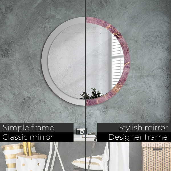 Round wall mirror decor Marble with the addition of gold