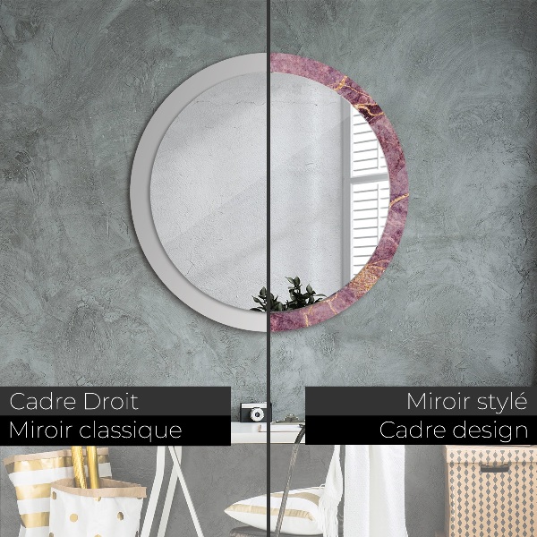 Round wall mirror decor Marble with the addition of gold