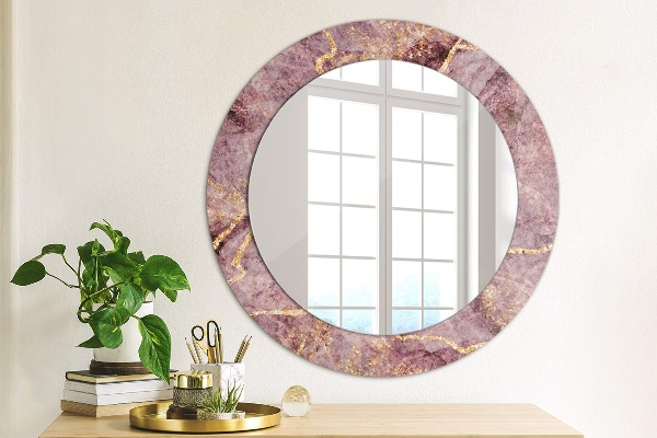 Round wall mirror decor Marble with the addition of gold