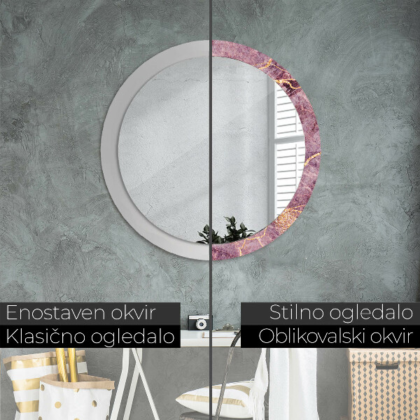 Round wall mirror decor Marble with the addition of gold