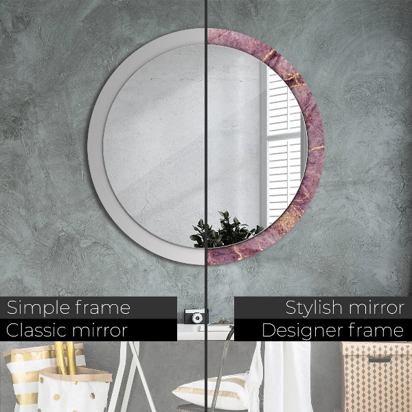 Round wall mirror decor Marble with the addition of gold