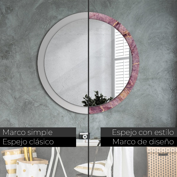 Round wall mirror decor Marble with the addition of gold