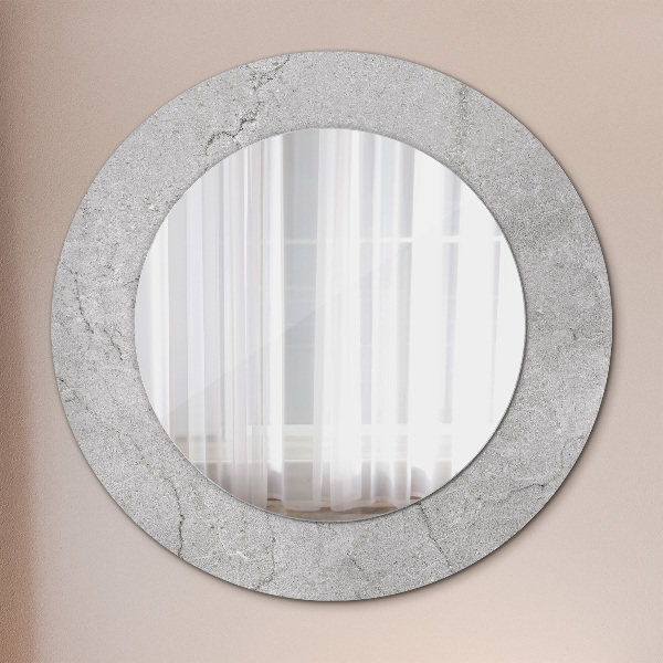 Round wall mirror decor Gray cement