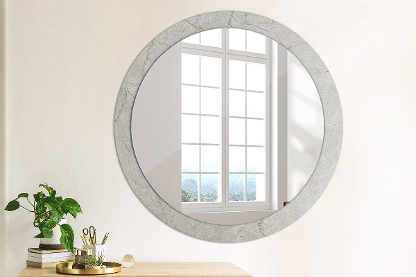 Round wall mirror decor Gray cement