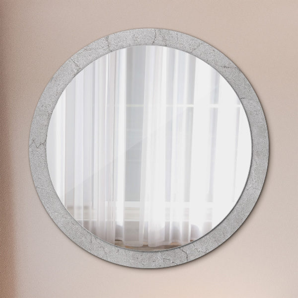 Round wall mirror decor Gray cement