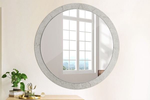 Round wall mirror decor Gray cement