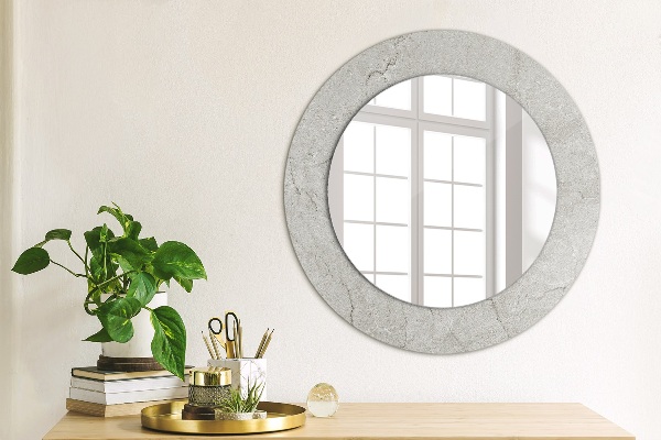 Round wall mirror decor Gray cement