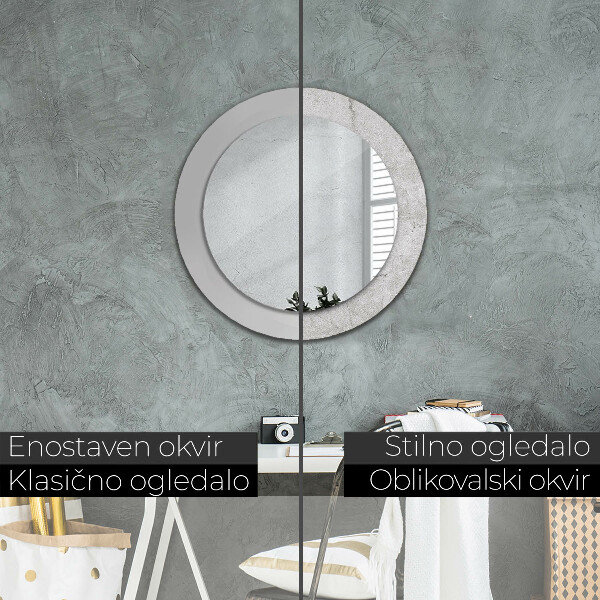Round wall mirror decor Gray cement