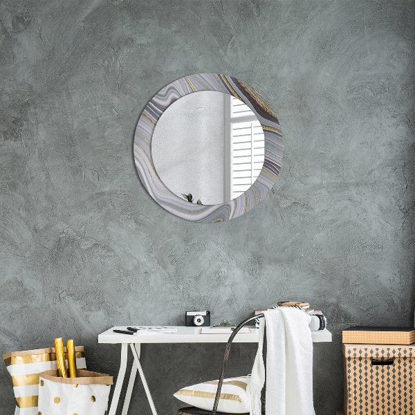 Circle decorative mirror Gray marble