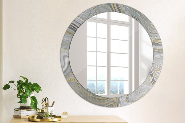 Circle decorative mirror Gray marble