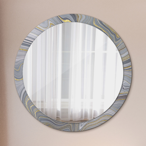 Circle decorative mirror Gray marble