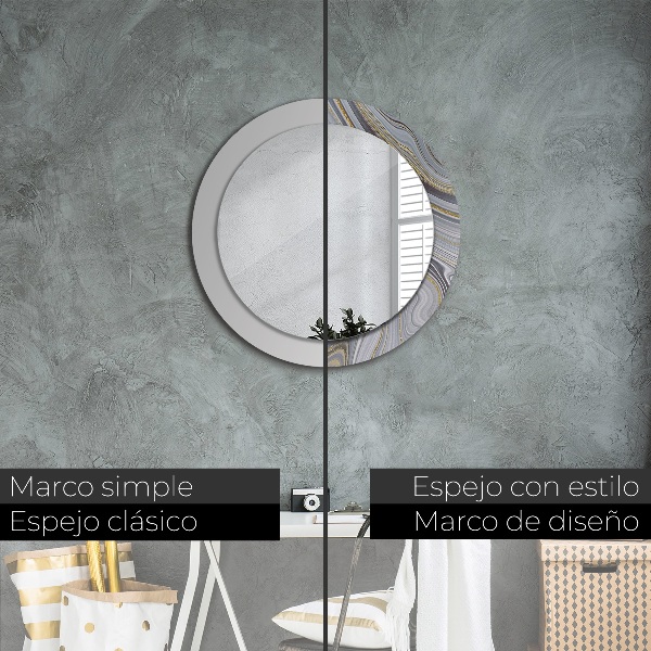 Circle decorative mirror Gray marble