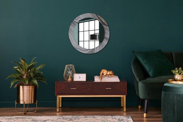 Circle decorative mirror Gray marble