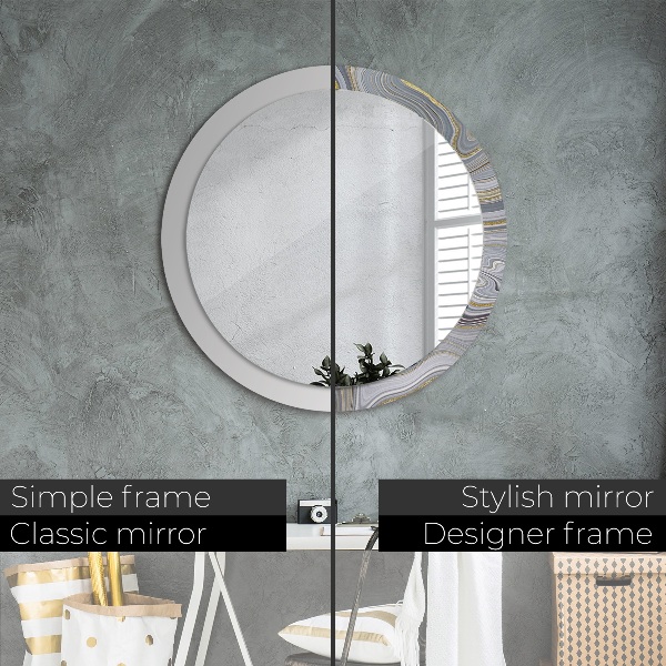 Circle decorative mirror Gray marble