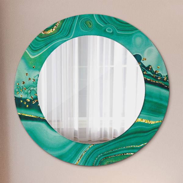 Round printed mirror Agat jaspis marble