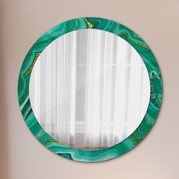 Round printed mirror Agat jaspis marble