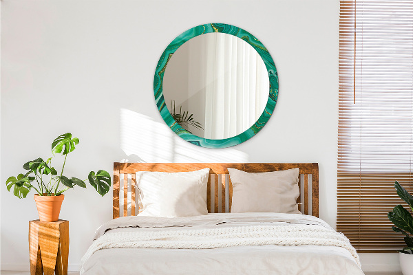 Round printed mirror Agat jaspis marble