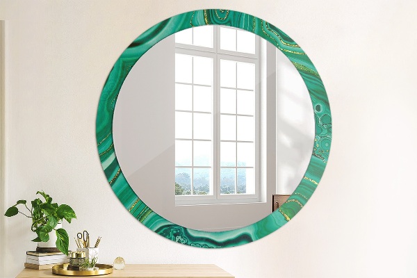 Round printed mirror Agat jaspis marble