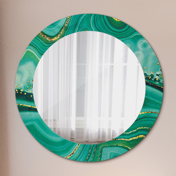 Round printed mirror Agat jaspis marble