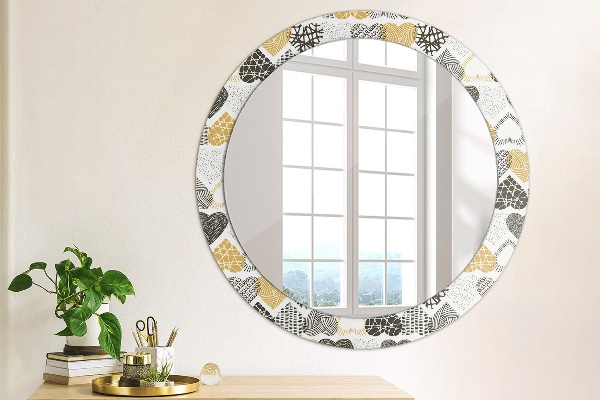Ornate framed mirror Hearts doodle