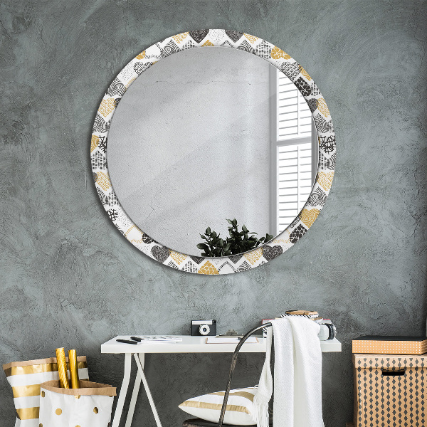 Ornate framed mirror Hearts doodle