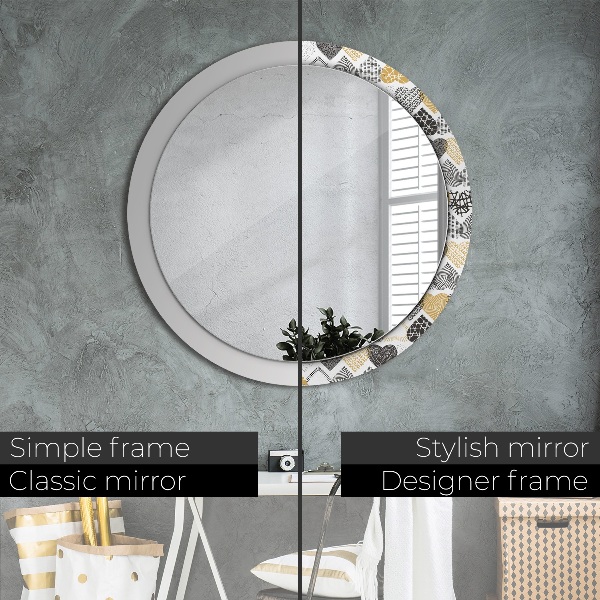 Ornate framed mirror Hearts doodle