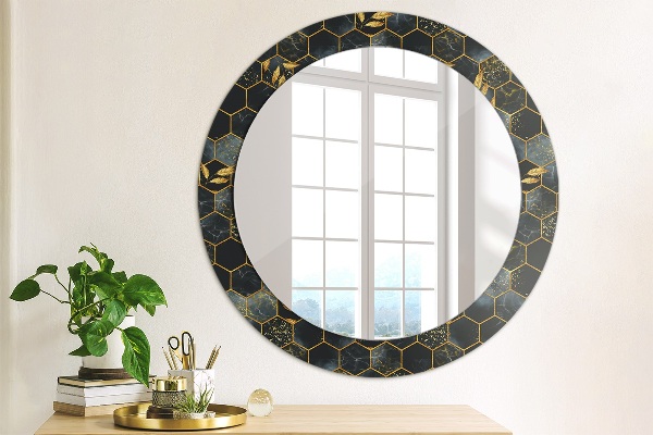 Ornate framed mirror Hexagon marble