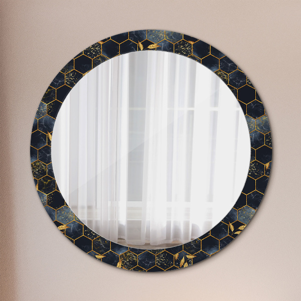 Ornate framed mirror Hexagon marble
