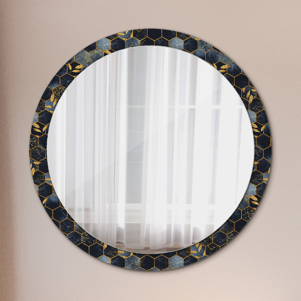 Ornate framed mirror Hexagon marble