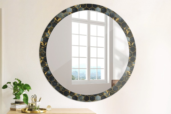 Ornate framed mirror Hexagon marble