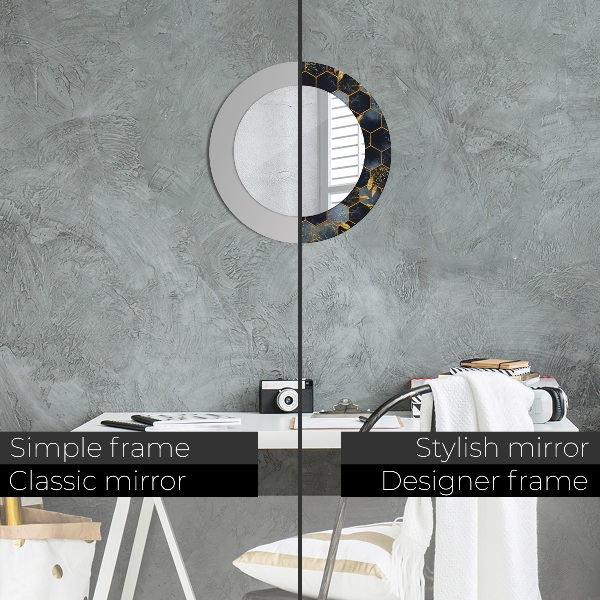 Ornate framed mirror Hexagon marble