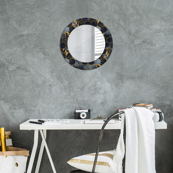 Ornate framed mirror Hexagon marble