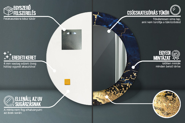 Ornate framed mirror Blue marble