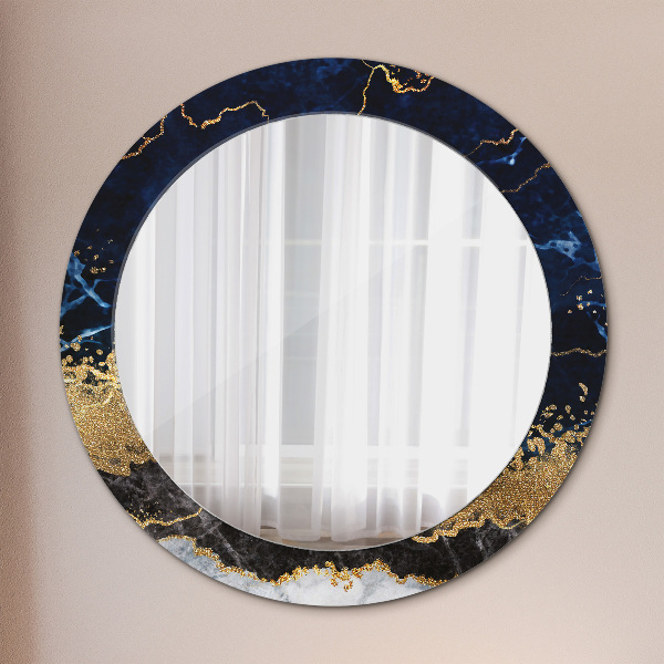 Ornate framed mirror Blue marble