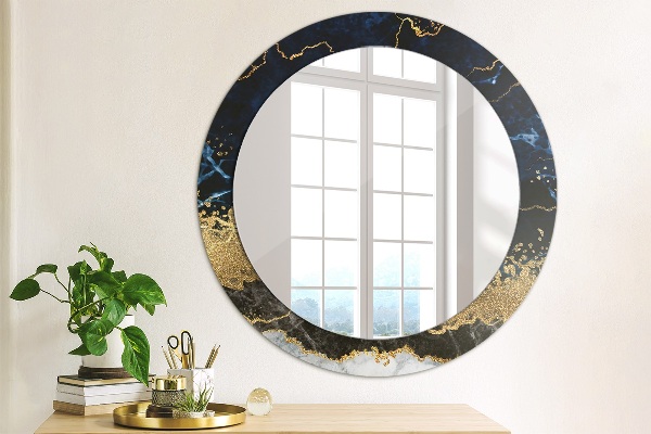 Ornate framed mirror Blue marble
