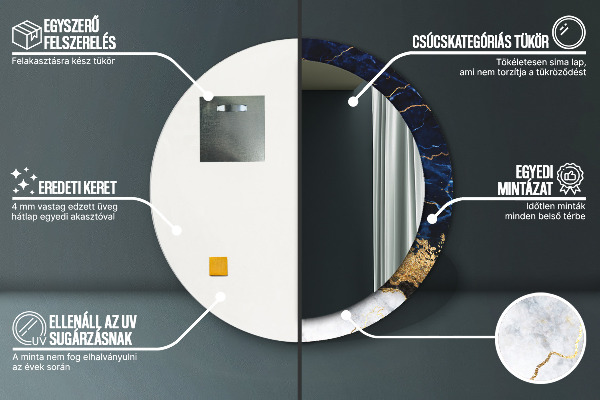 Ornate framed mirror Blue marble