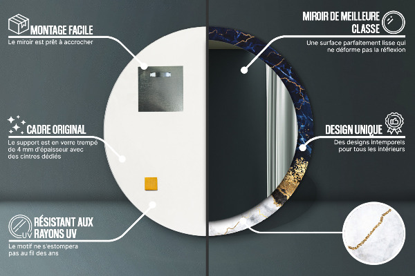 Ornate framed mirror Blue marble