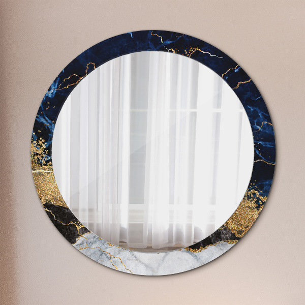 Ornate framed mirror Blue marble