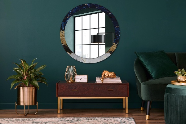 Ornate framed mirror Blue marble