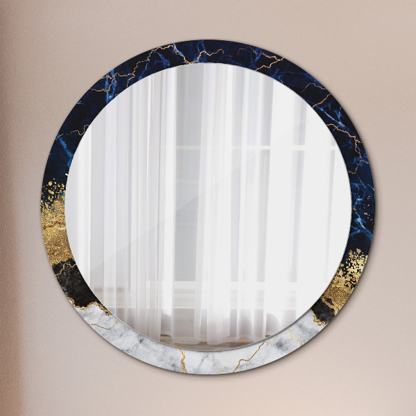Ornate framed mirror Blue marble