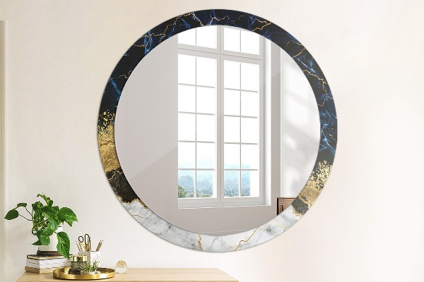 Ornate framed mirror Blue marble