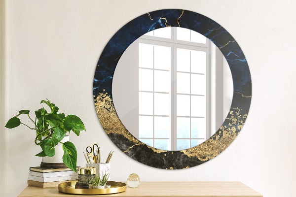 Ornate framed mirror Blue marble