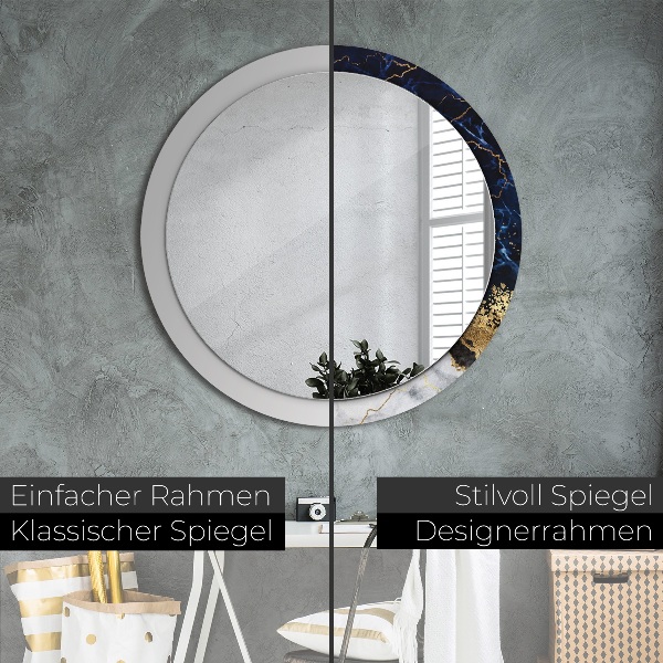 Ornate framed mirror Blue marble