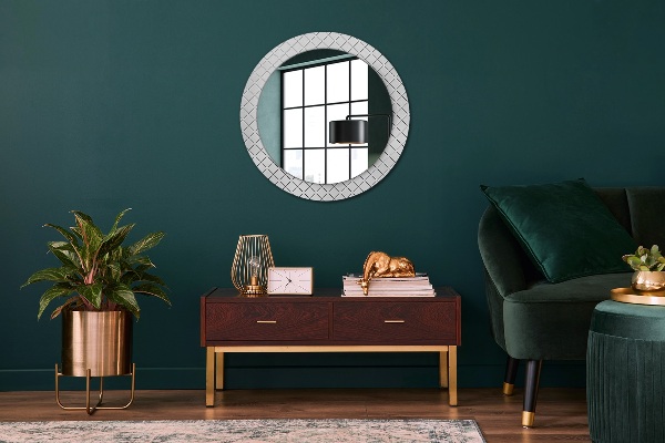 Round wall mirror decor Transverse lines