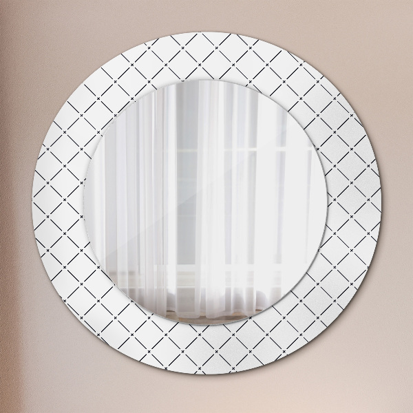 Round wall mirror decor Transverse lines