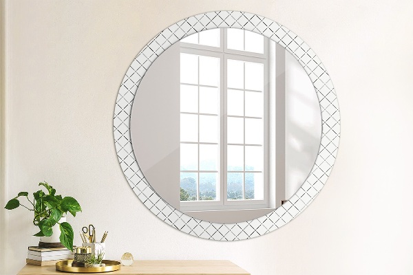 Round wall mirror decor Transverse lines