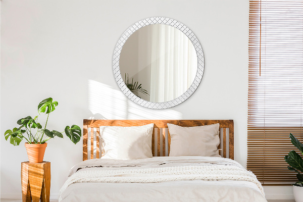 Round wall mirror decor Transverse lines