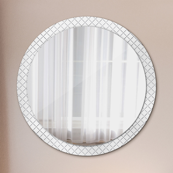 Round wall mirror decor Transverse lines