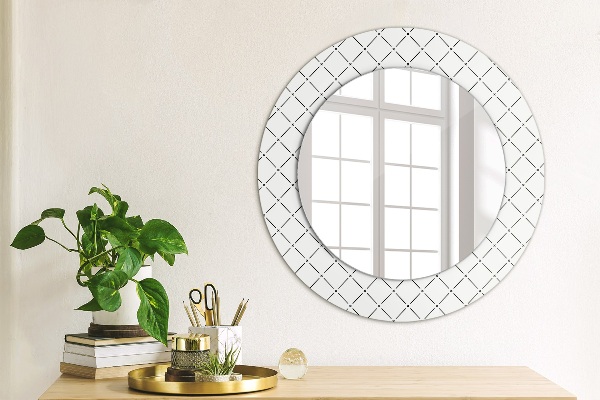 Round wall mirror decor Transverse lines